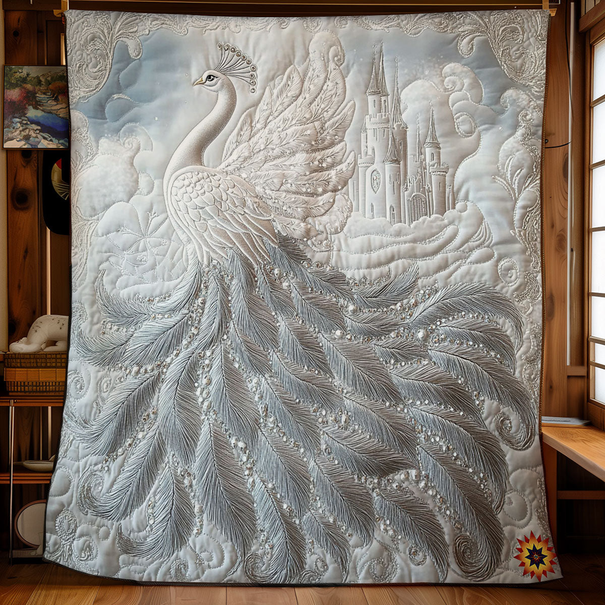 Peacock In Snow Castle WY2512022CL Quilt