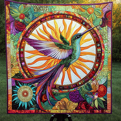 Hummingbird’s Floral Mandala WN0310080CL Quilt