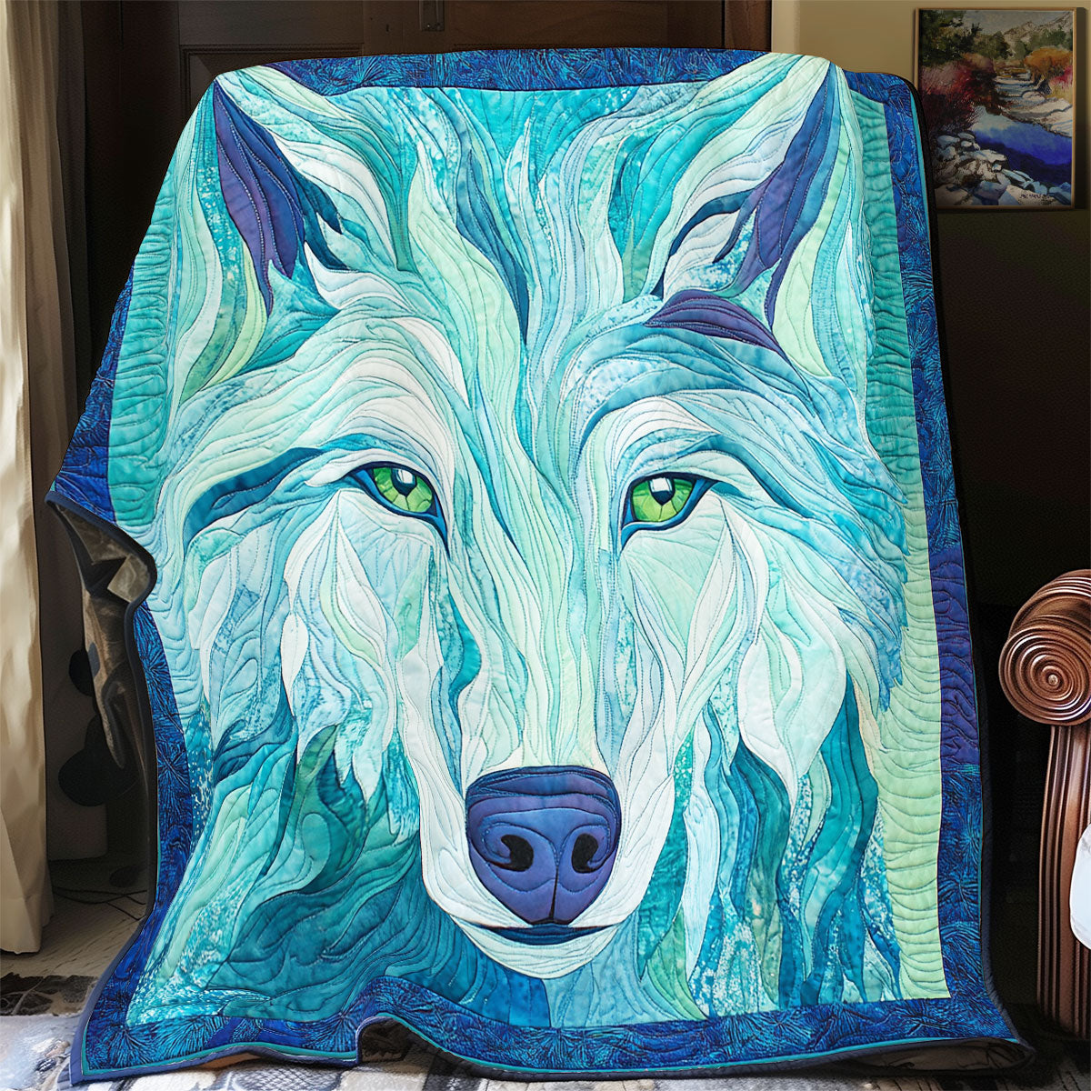 Blue Wolf WY0811035CL Quilt