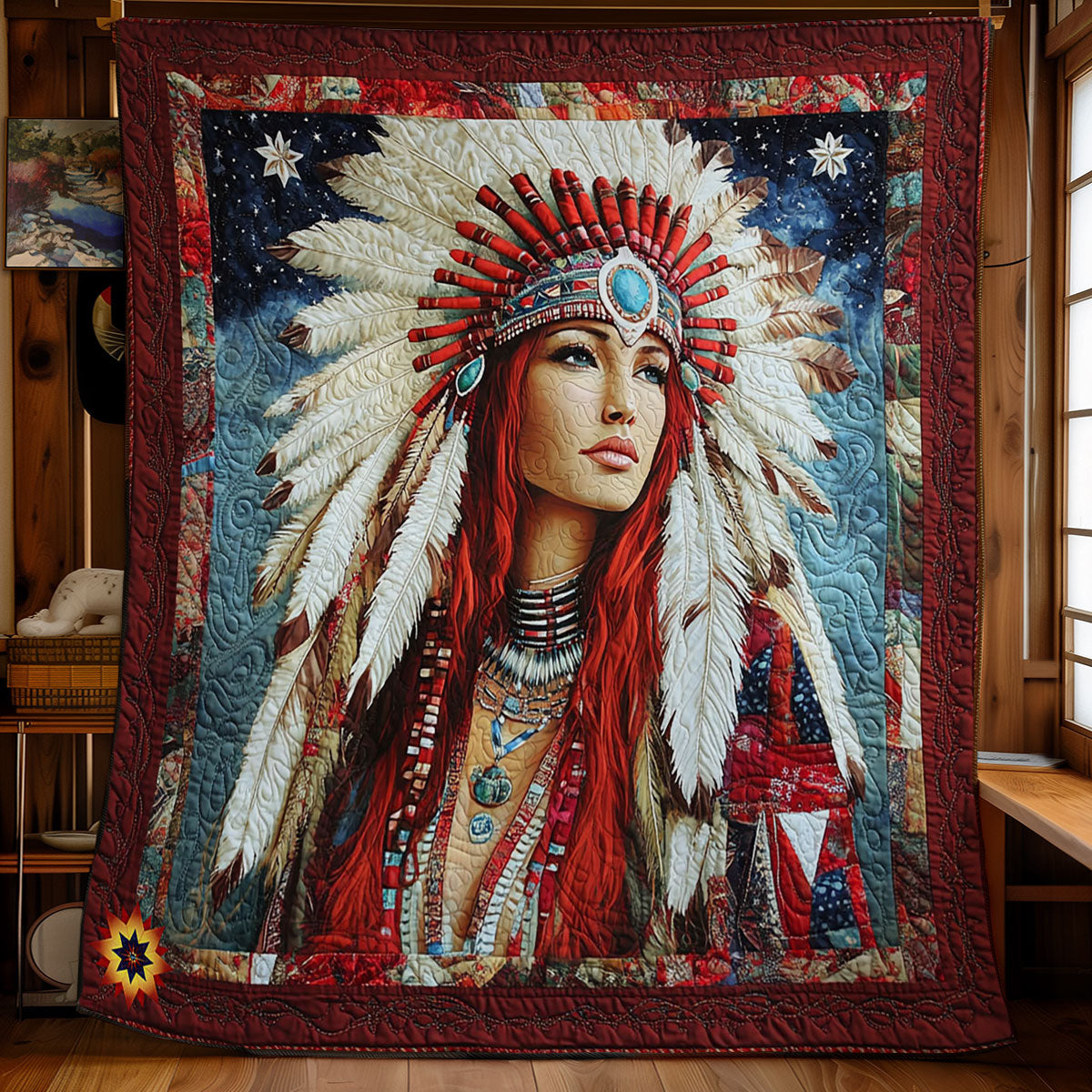 Native American Girl WY2711036CL Quilt