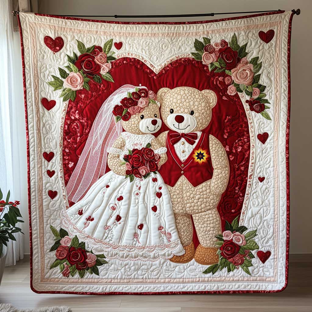 Marriage Bear Couple WP1612019CL Quilt