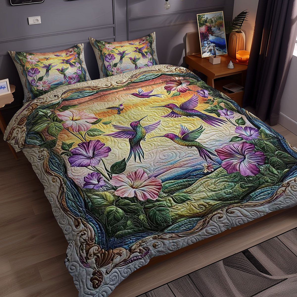 Hummingbird Mystic Bloom WN0310108CL Duvet Cover Set