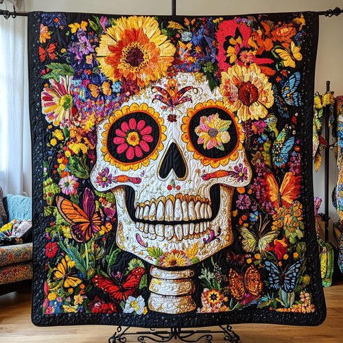 Flower Skull WU2610005CL Quilt