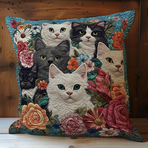 Cat Portrait In Garden WY2212038CL Quilt Pillow Case