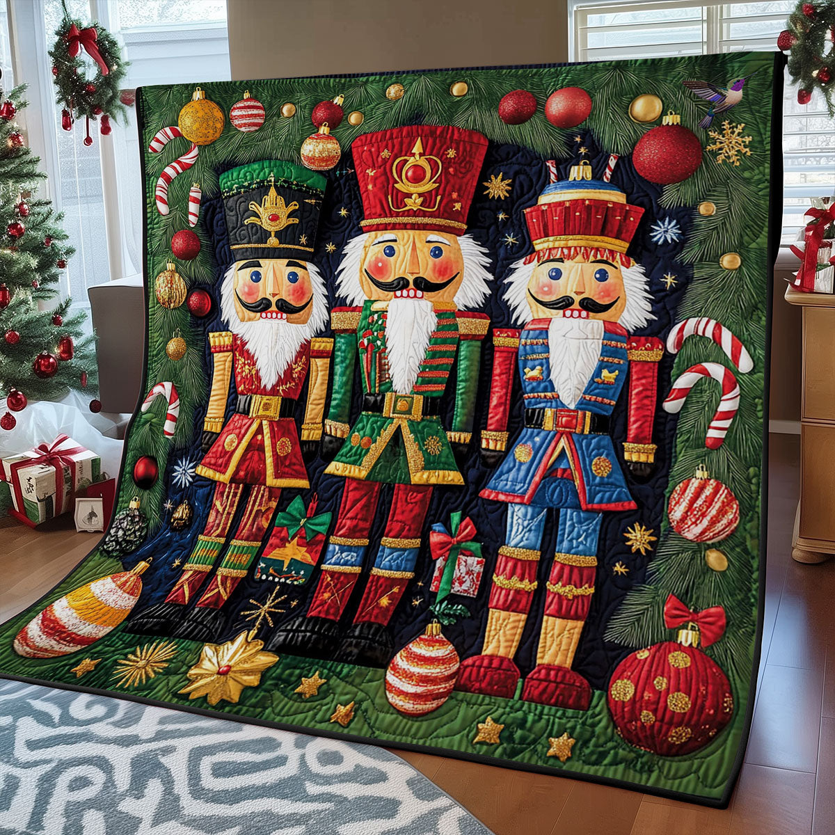 Three Nutcrackers WY2211027CL Quilt