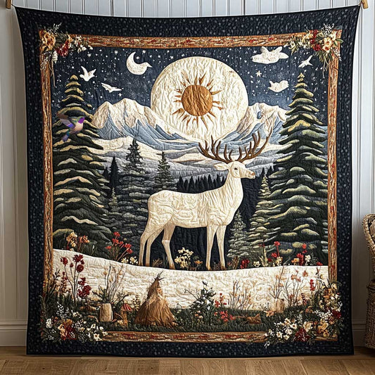 Christmas White Stag WP1211010CL Quilt