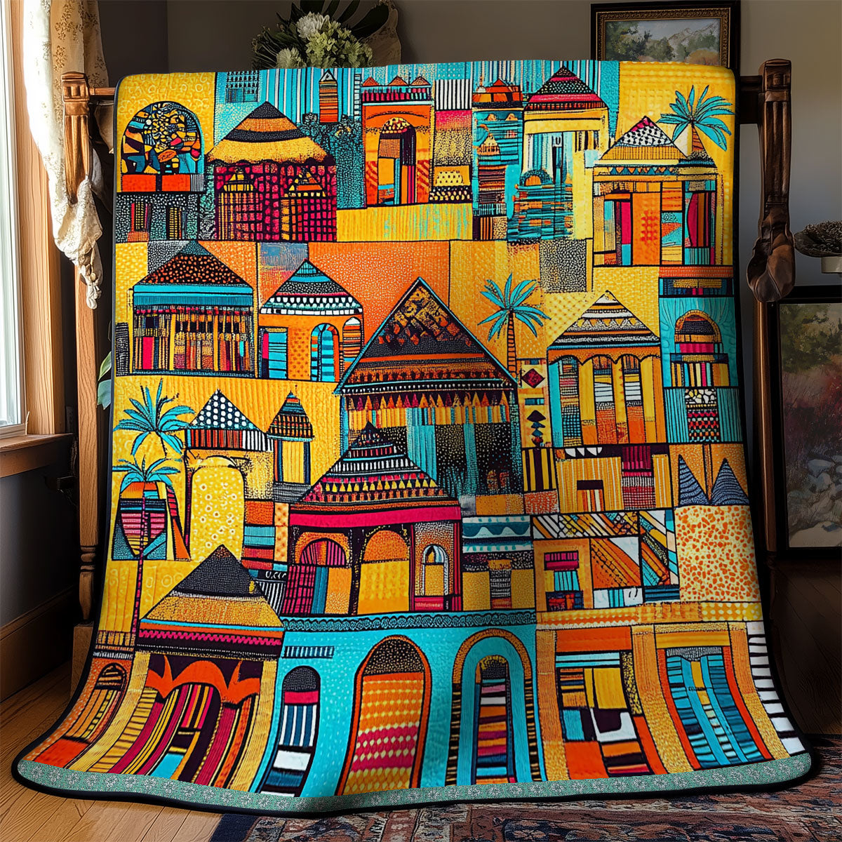 Africa Village WX1311001CL Quilt