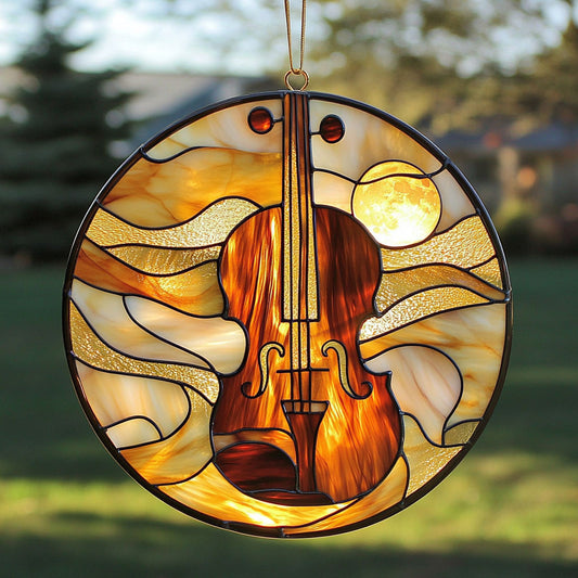 Violin In Sunset WY2301100CL Suncatcher