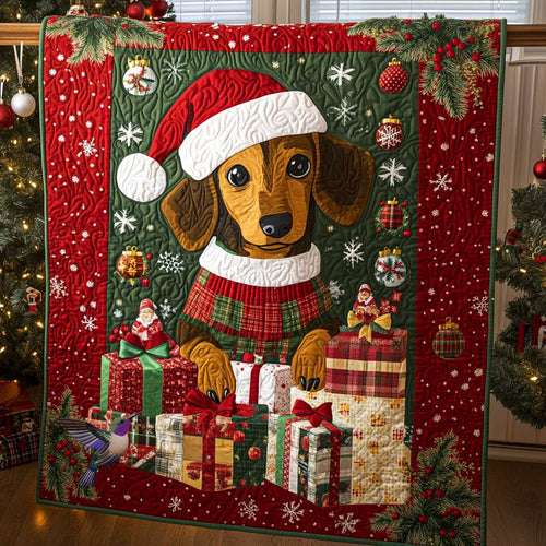 Cozy Dachshund Christmas WN2011040CL Quilt