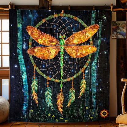 Golden Dragonfly Dreamcatcher WY0312034CL Quilt