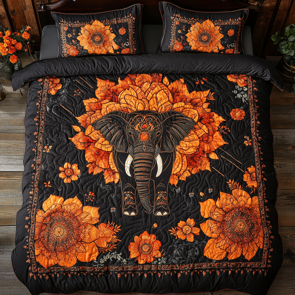 Mystic Black Elephant WY1001061CL Duvet Cover Set