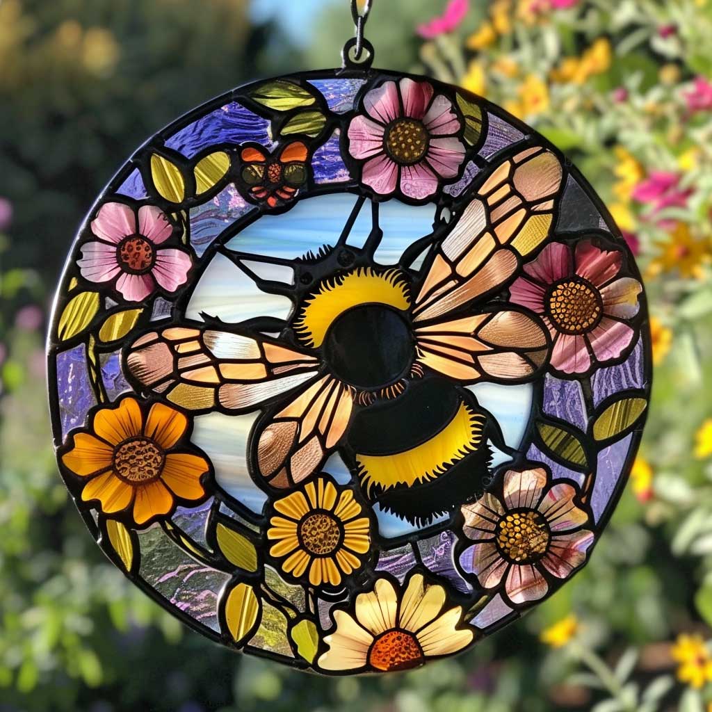 Bee WJ2709035CL Stained Glass Suncatcher