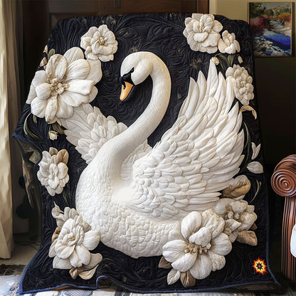 Flower White Swan WY1411025CL Quilt