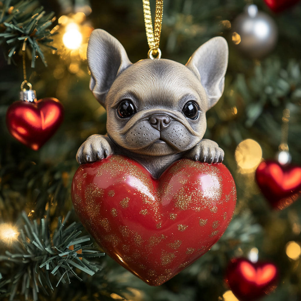 Bulldog Love CW1511053CL Christmas Ornament