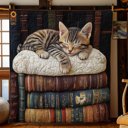 Sleeping Book Cat WY2511027CL Quilt