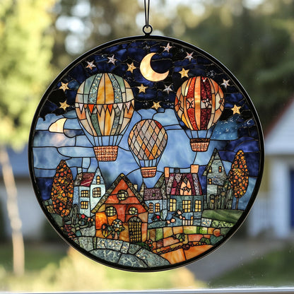 Hot Air Balloon Village WY2202162CL Suncatcher