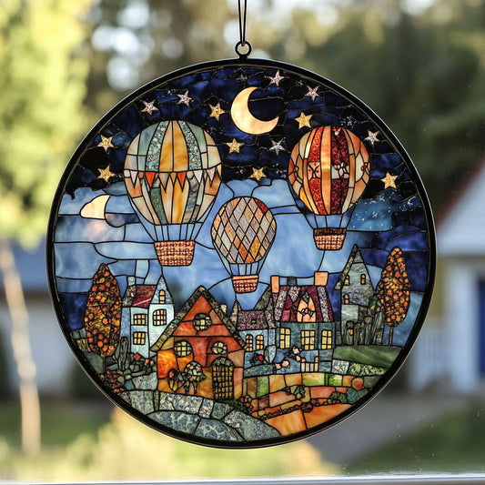 Hot Air Balloon Village WY2202162CL Suncatcher