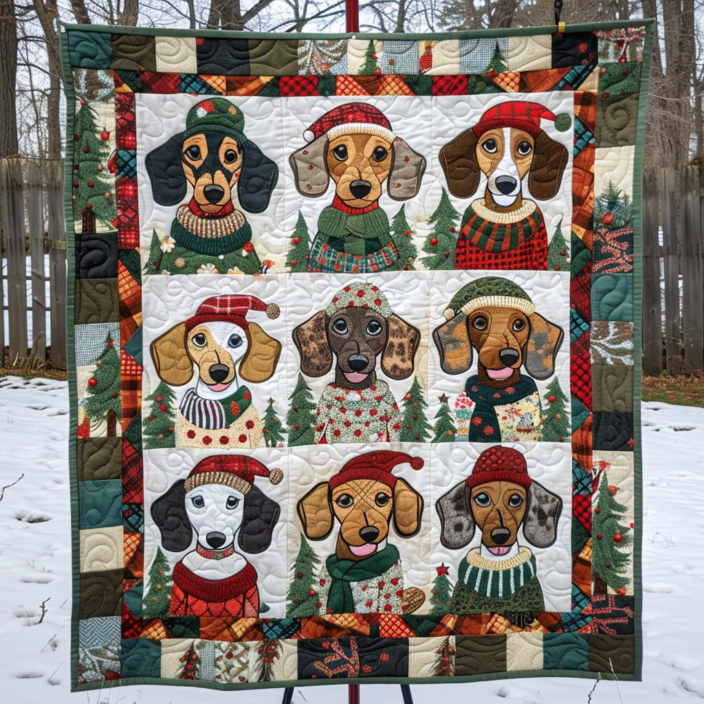 Dachshund Happiness WN1909085CL Quilt