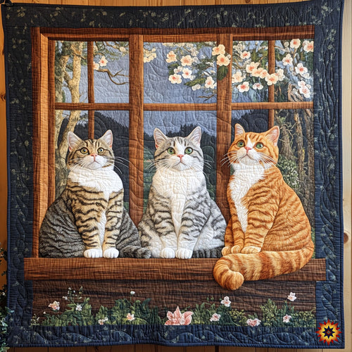 Cute Cat By The Window WJ0212014CL Quilt