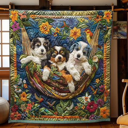 Puppies In The Garden WJ2809015CL Quilt