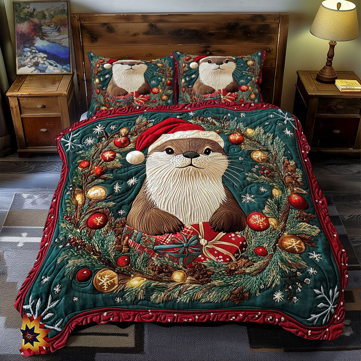 Santa Otter WY2911123CL Duvet Cover Set