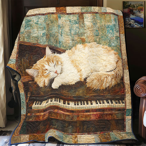 Sleeping Cat In Piano WY1701060CL Quilt
