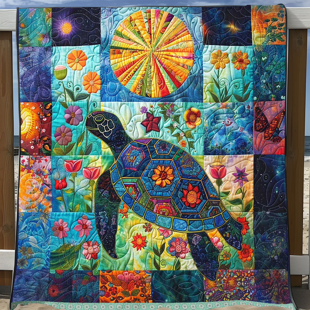 Turtle Patchwork WP3008025CL Quilt