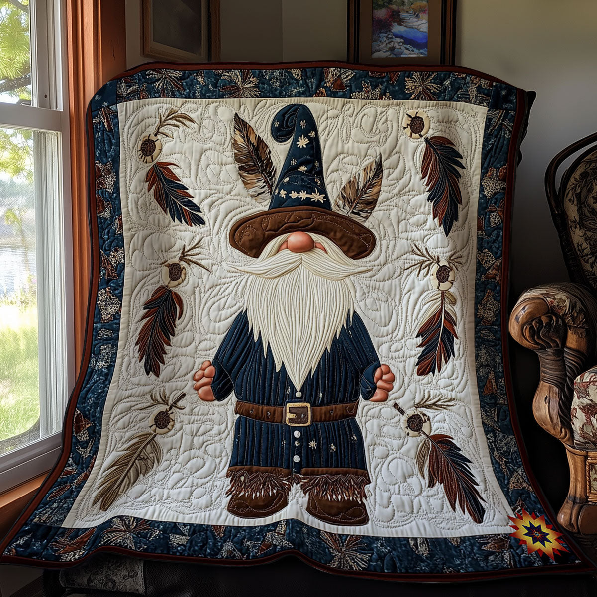 Feather Native American Gnome WY0612027CL Quilt