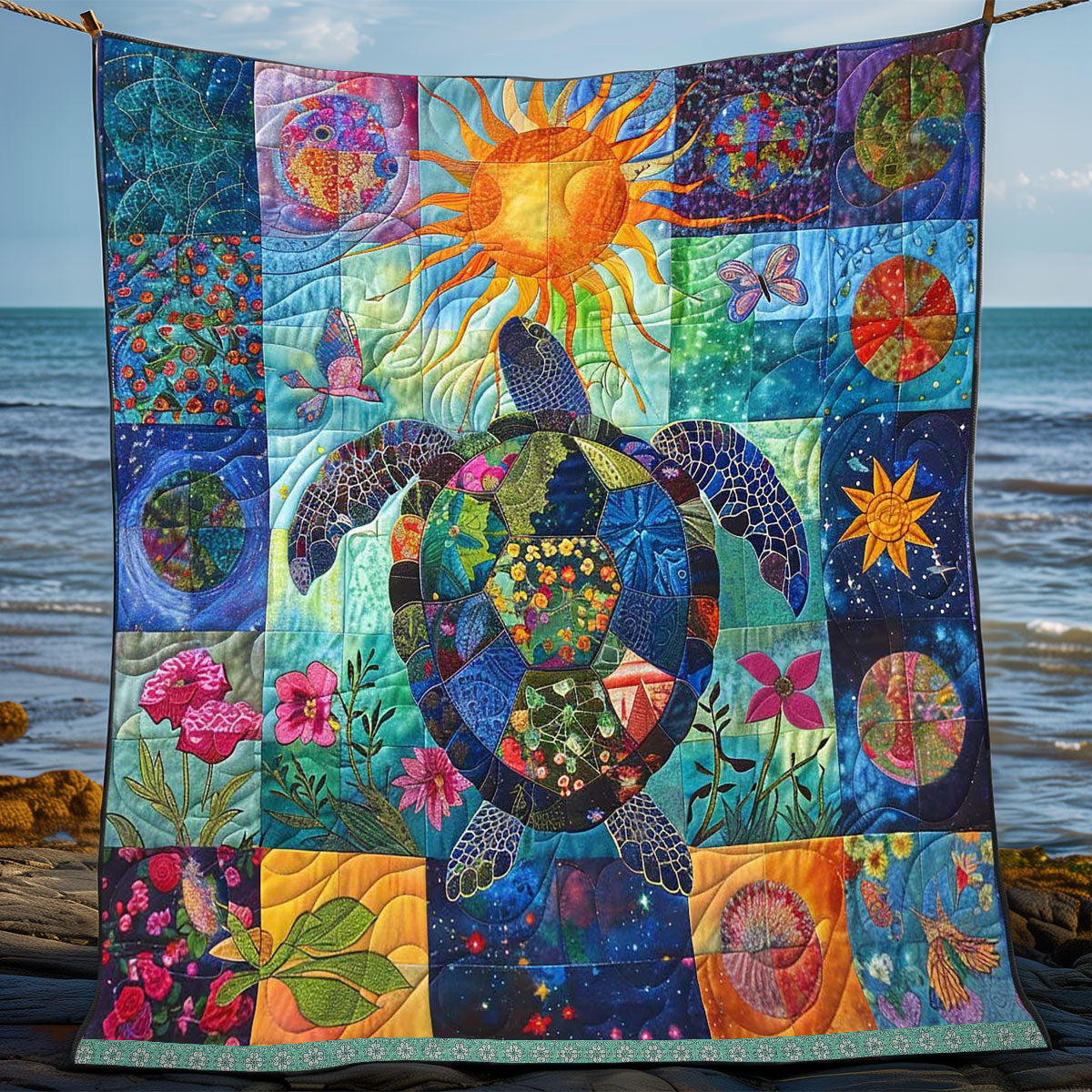 Shimmering Turtle WP3008022CL Quilt