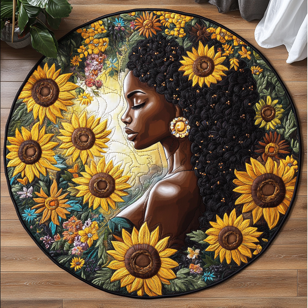 Black Queen XR1203012CL Quilted Round Mat