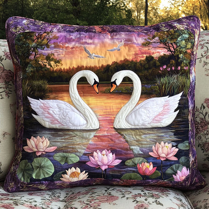 White Swans Flower WT0703059CL Quilt Pillow Case
