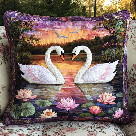 White Swans Flower WT0703059CL Quilt Pillow Case