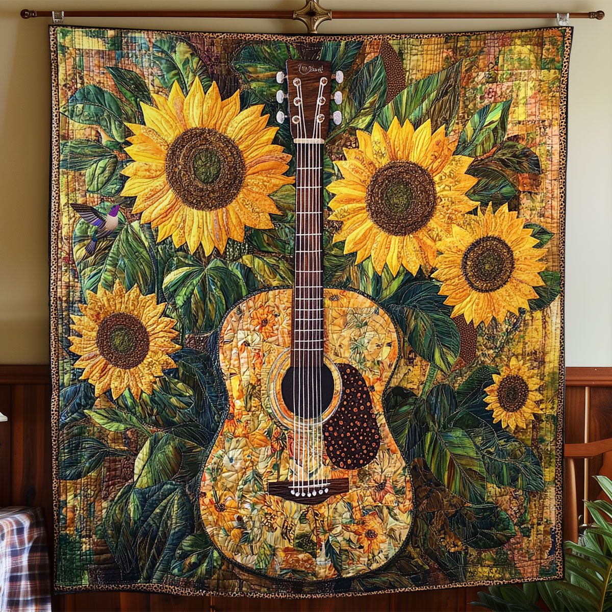 Sunflower Guitar WY0511025CL Quilt