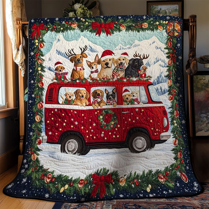 Dog's Winter Holiday Ride WN2510053CL Quilt