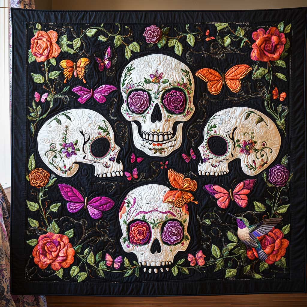 Day Of The Dead Bloom WN2910072CL Quilt