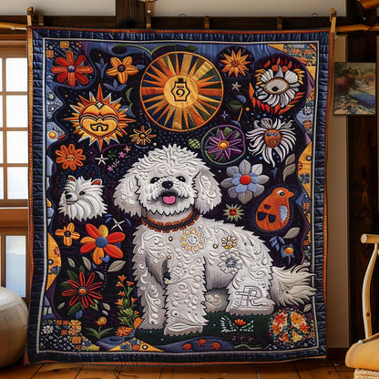 Bichon Frise Flower Sun WN1210008CL Quilt