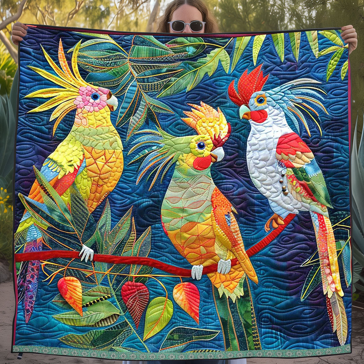 Tropical Cockatiels WJ3009019CL Quilt