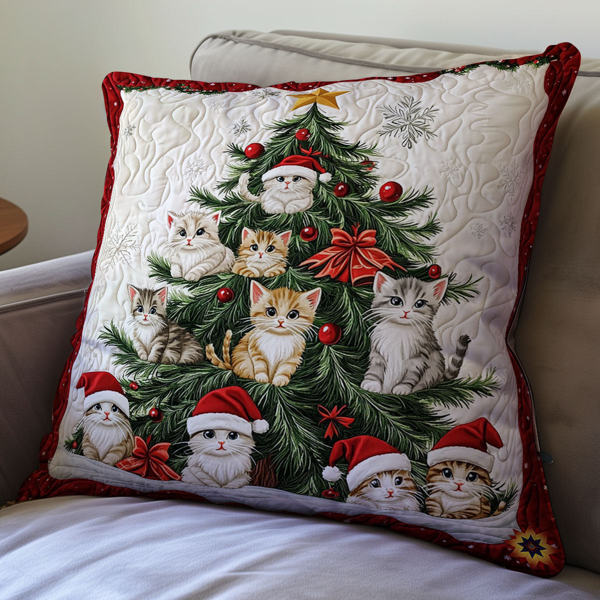 Christmas Tree Cat WY0612100CL Quilt Pillow Case