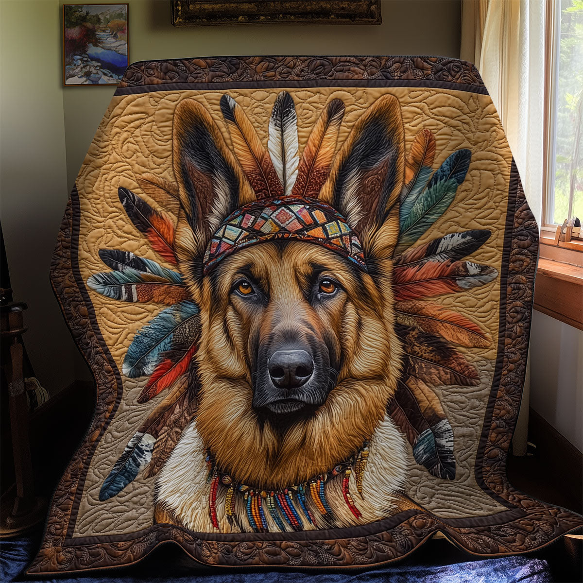 Native American German Shepherd WY1511023CL Quilt