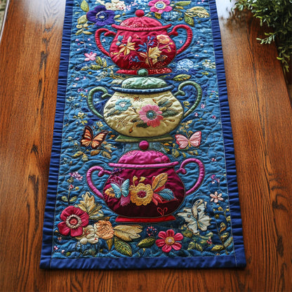 Teapot In Garden WY2802060CL Quilted Table Runner