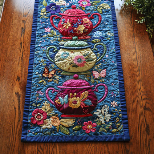 Teapot In Garden WY2802060CL Quilted Table Runner