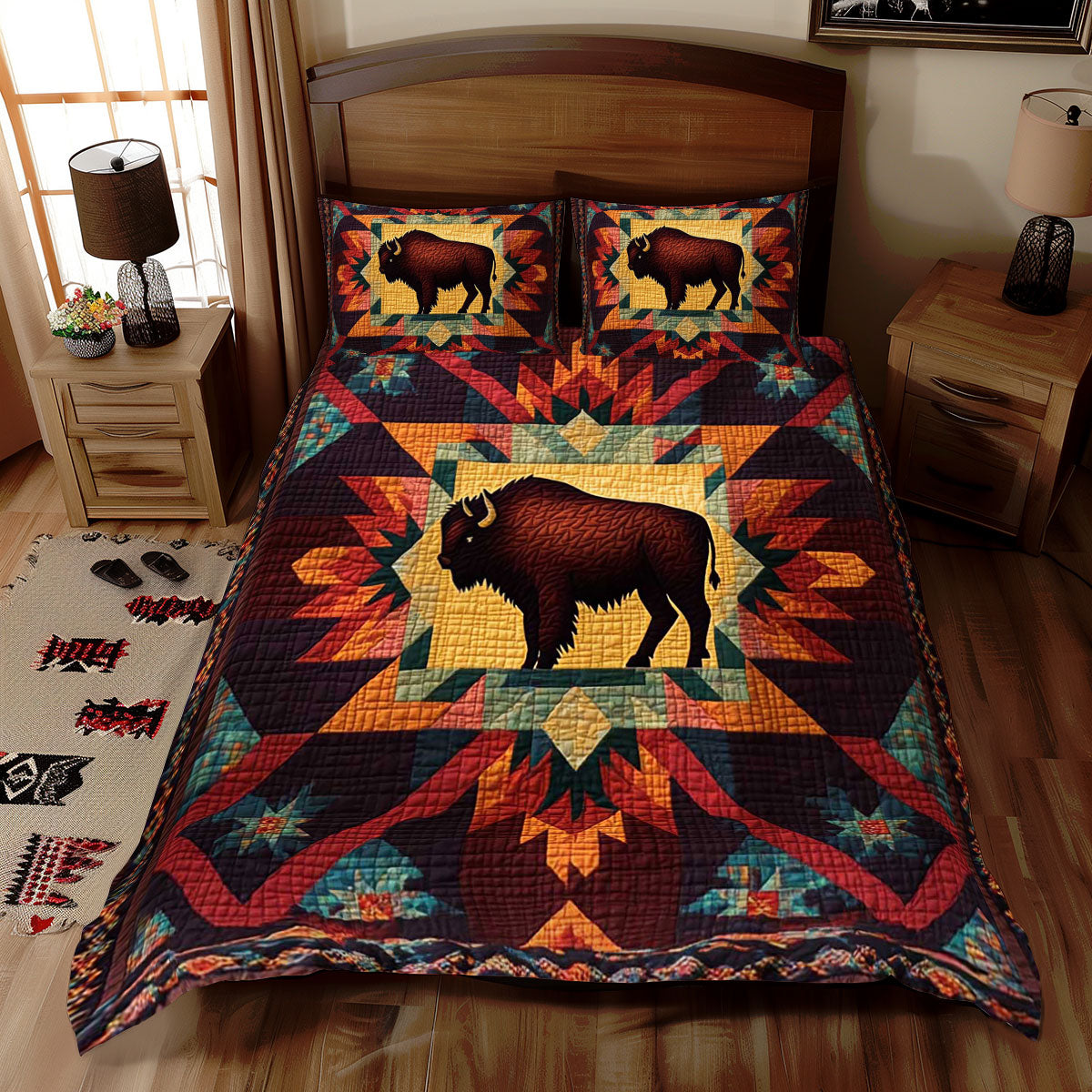 Native American Bison WJ0110028CL Duvet Cover Set