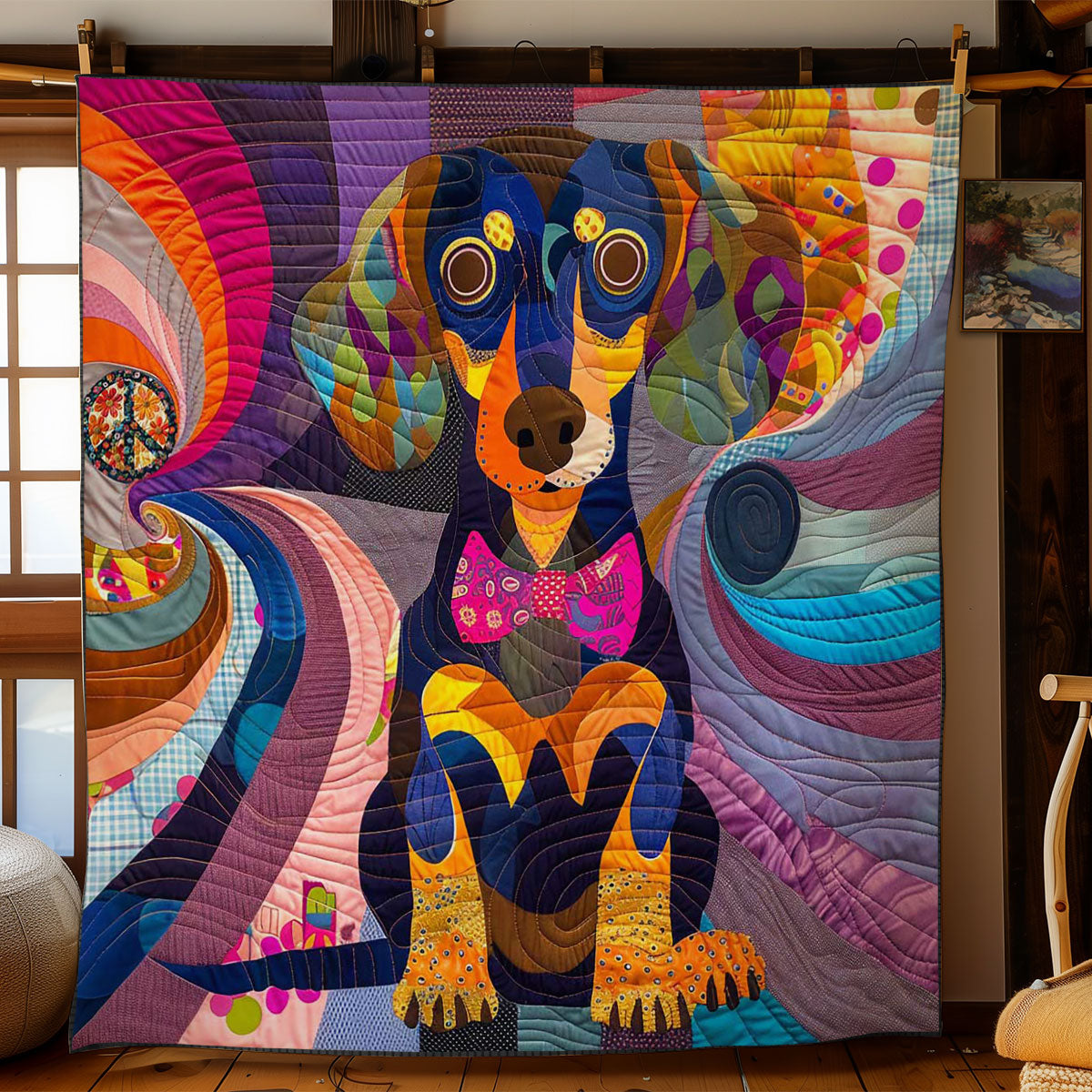 Dachshund Color Burst WN2110058CL Quilt