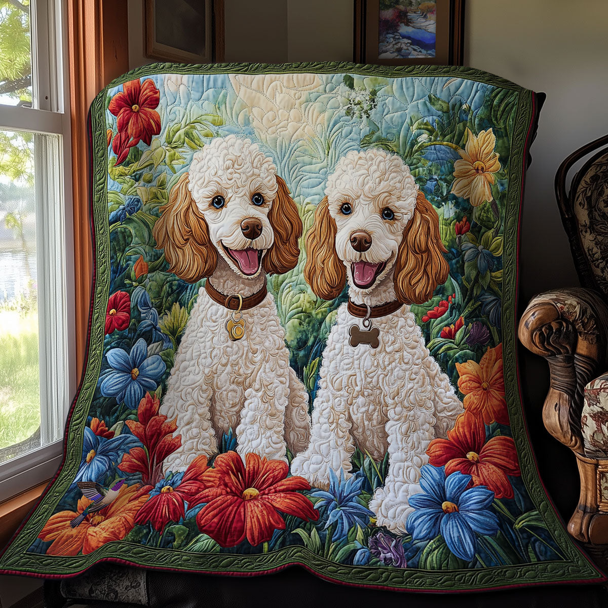 Couple Poodle WY0212048CL Quilt