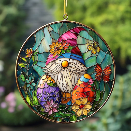 Gnome In Flower Garden WY2801038CL Suncatcher