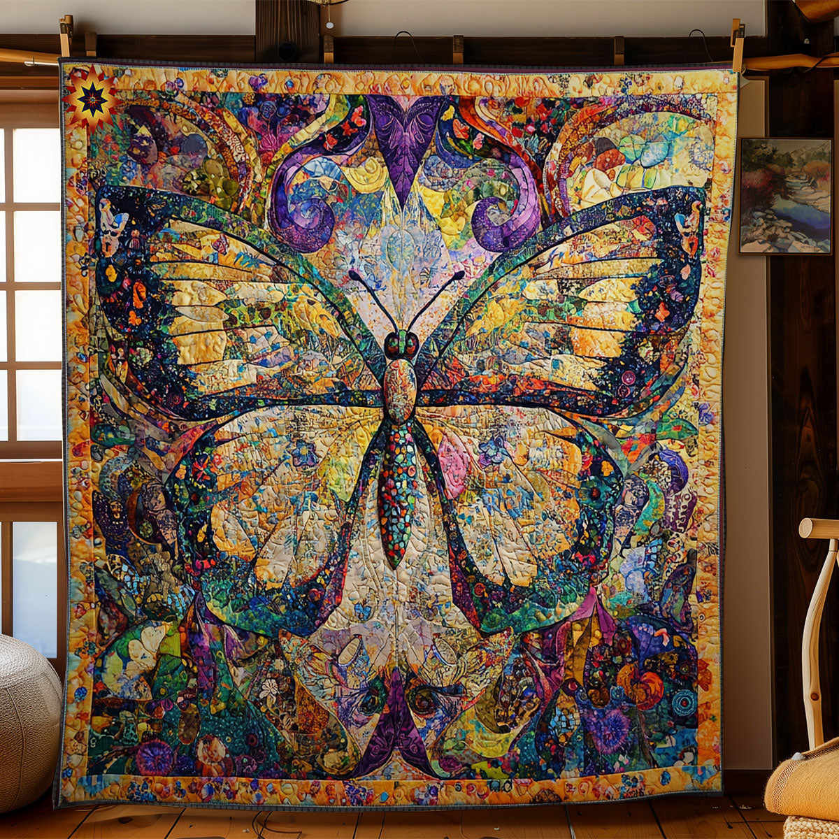 Abstract Butterfly WY1311014CL Quilt