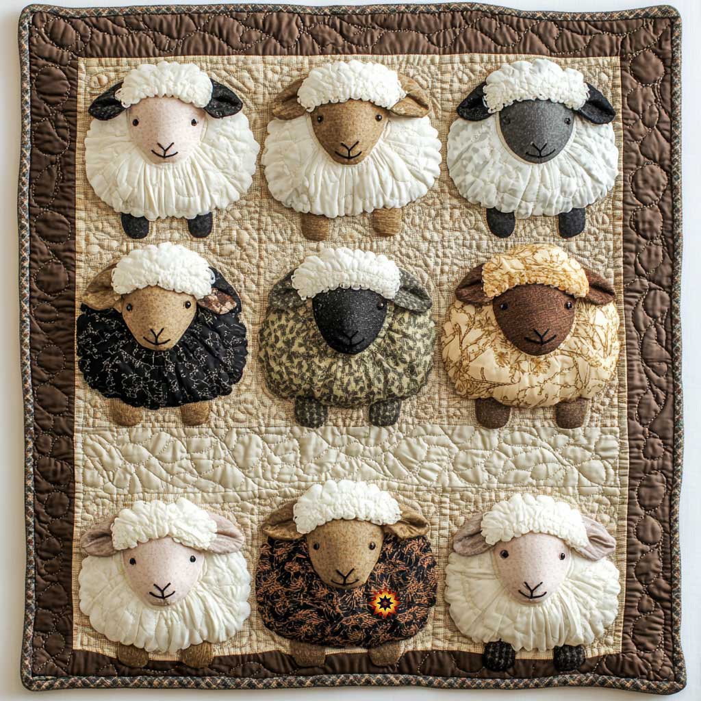Funnt Fluffy Sheep WP1911018CL Quilt