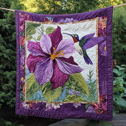 Hummingbird's Amethyst Petals WN2709047CL Quilt
