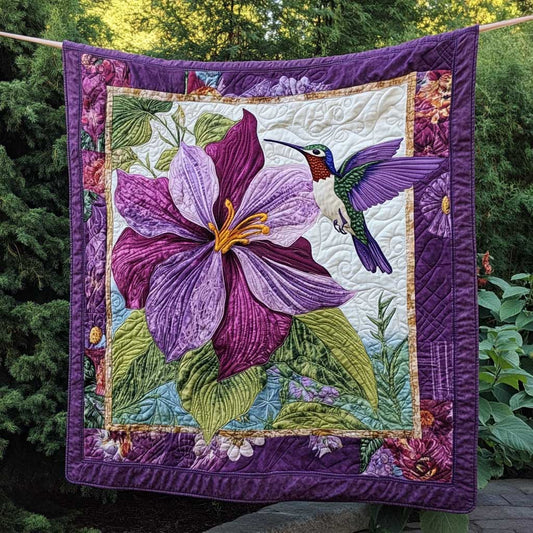 Hummingbird's Amethyst Petals WN2709047CL Quilt