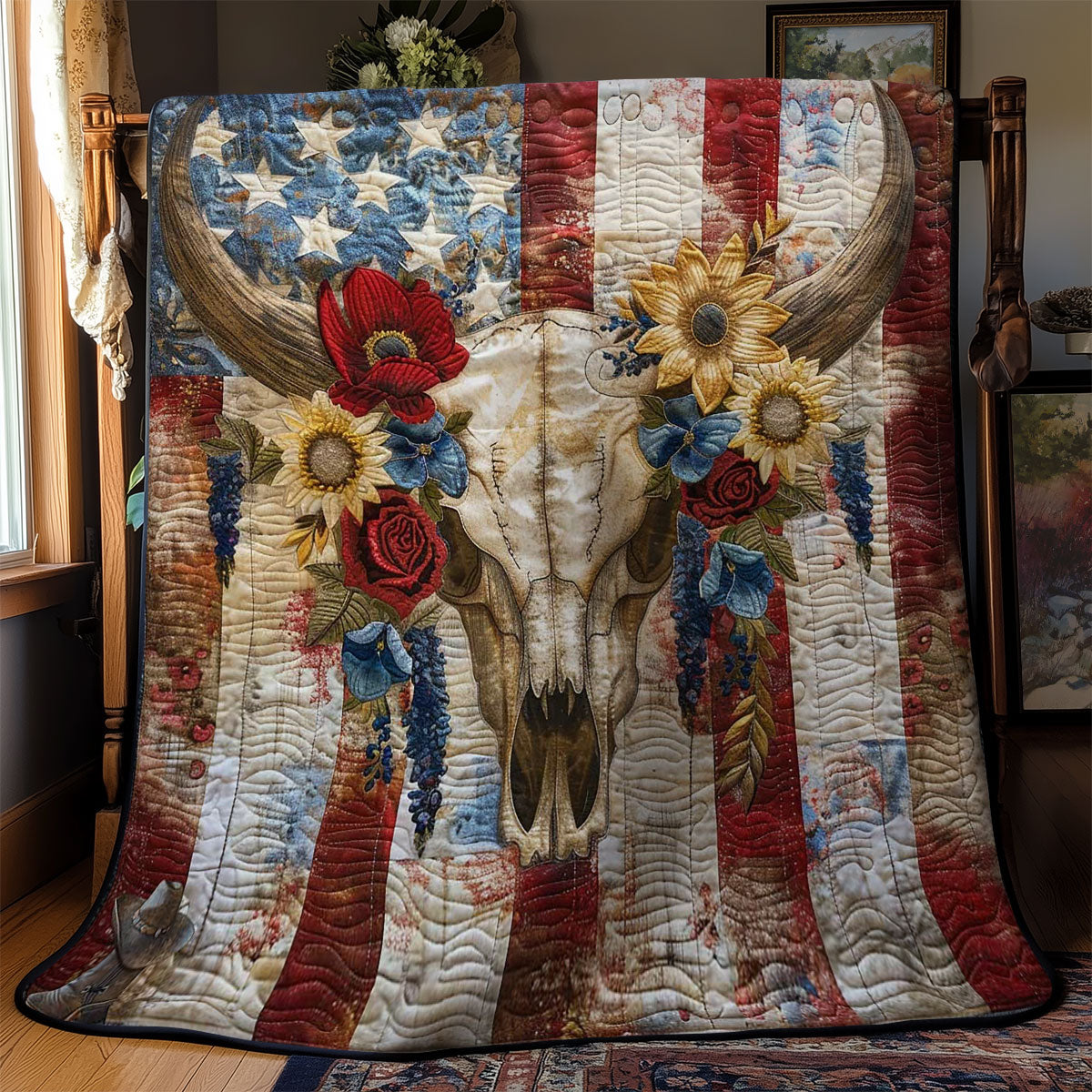 American Bull Skull WN3010082CL Quilt